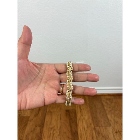 B14 Coro Faux Pearl Link Bracelet Audrey Hepburn Style Vintage Old Hollywood - Picture 5 of 12